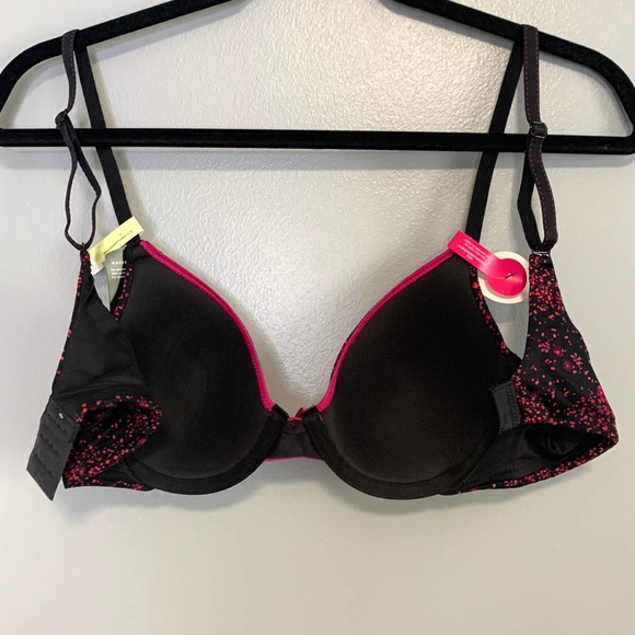 Maidenform Black Pink Confetti Dot T-Shirt Bra 36B - Picture 4 of 6